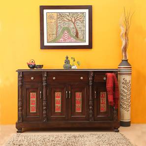 Crockery Unit Design Frio Solid Wood Sideboard in Matte Finish
