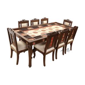 Aakriti Arts Creation Design Armana Solid Wood 8 Seater Dining Table in Matte Finish