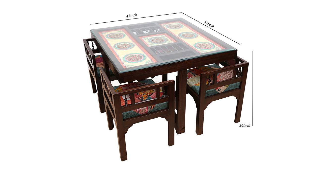 Ojasvi dining table walnut color matte finish 6