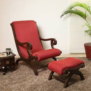 Cafe Chair Design Kinse Lounge Chair in Maroon Walnut