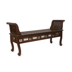 Cafe Chair Design Myla Solid Wood Bench in Matte Walnut