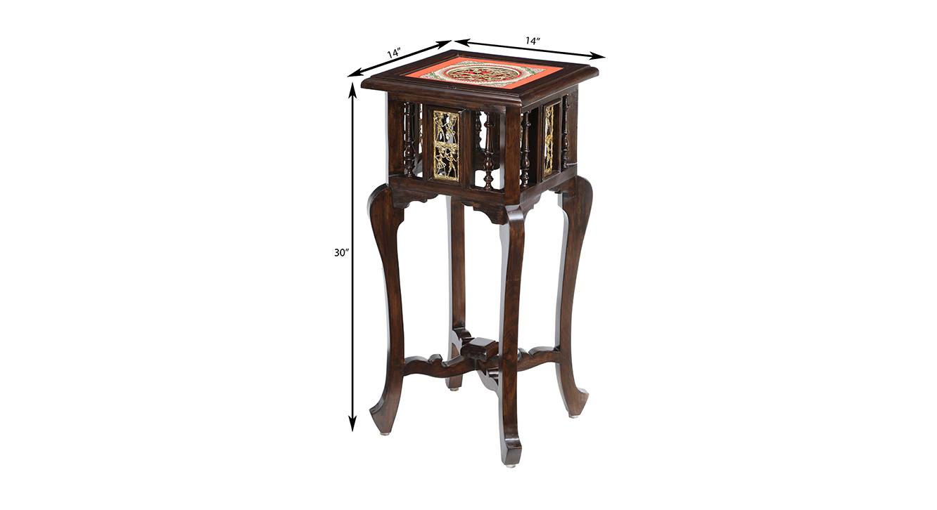 Rashini end table walnut color matte finish 6