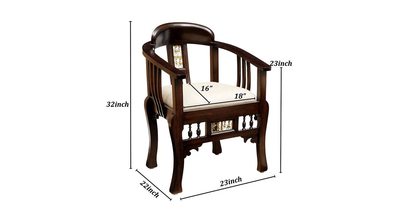 Radha lobby chair walnut color matte finish 6