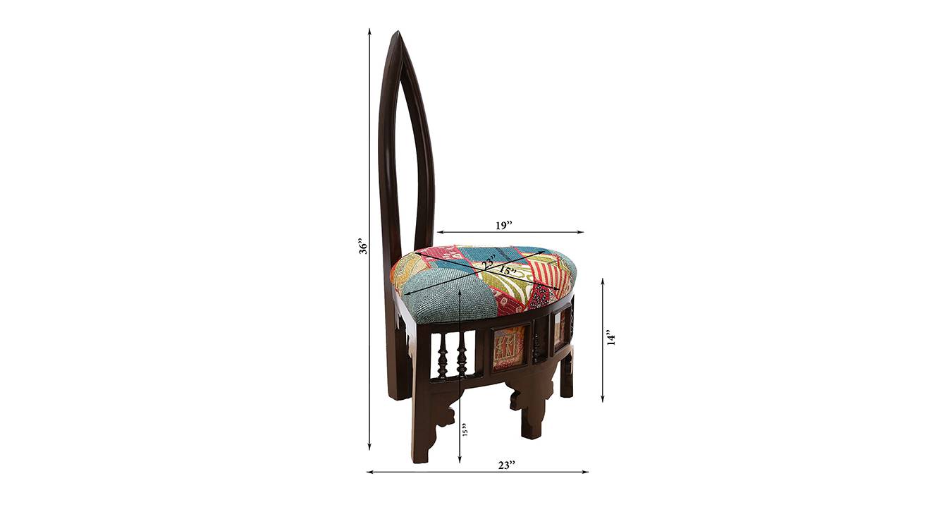 Saanvi lobby chair walnut color matte finish 6