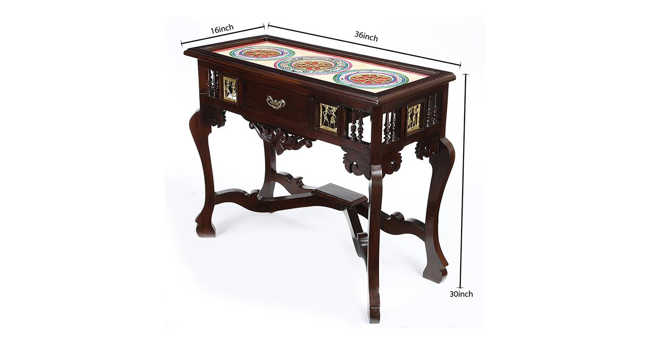 Sneha console table walnut color matte finish 6