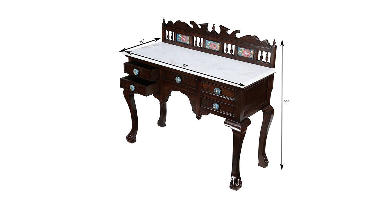 Suhana console table walnut color matte finish 6