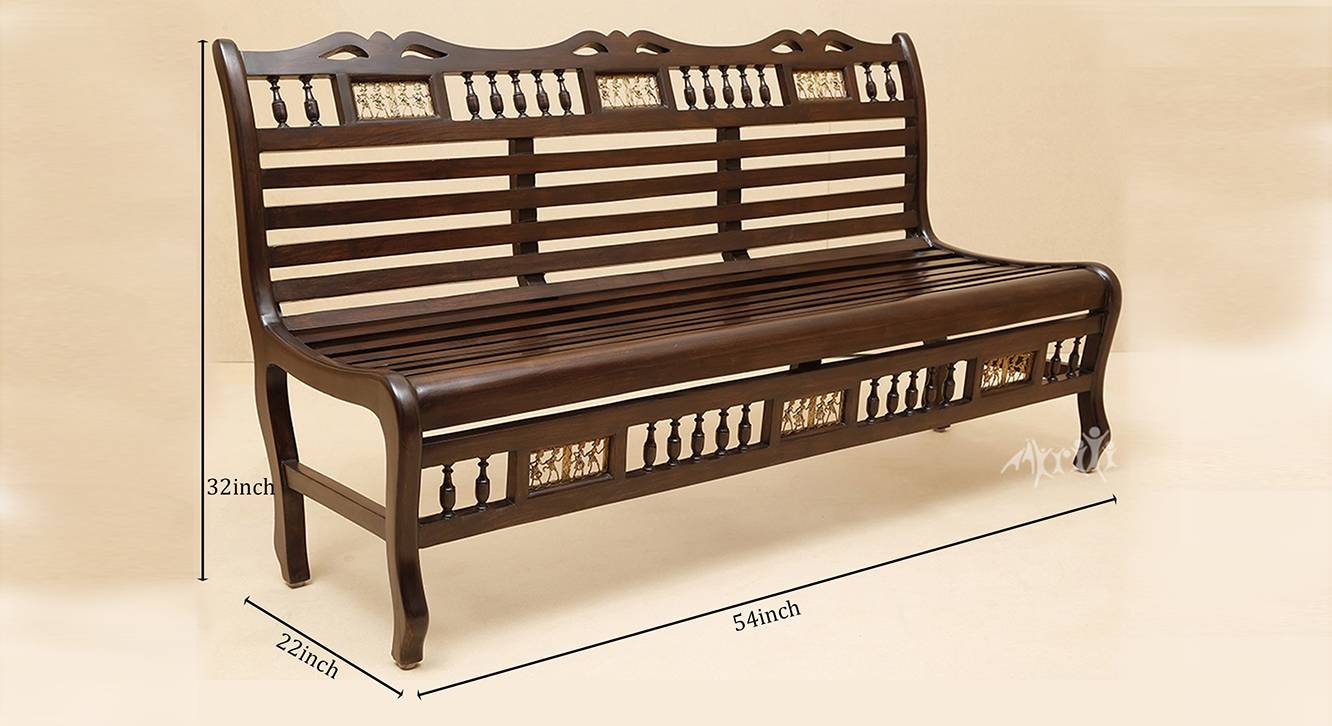 Tanmayi garden bench walnut color matte finish 6