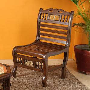 Aakriti Arts Creation Design Costa Solid Wood Bench in Matte Walnut