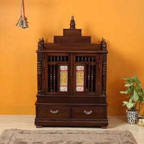 Prayer Units Design Tripti Solid Wood Free Standing Prayer Unit With Door