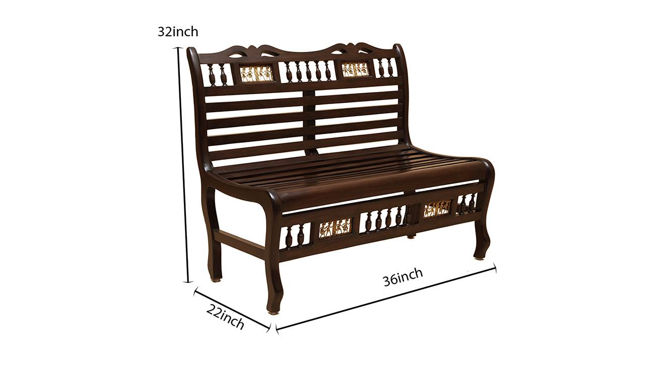 Trisha garden bench walnut color matte finish 6