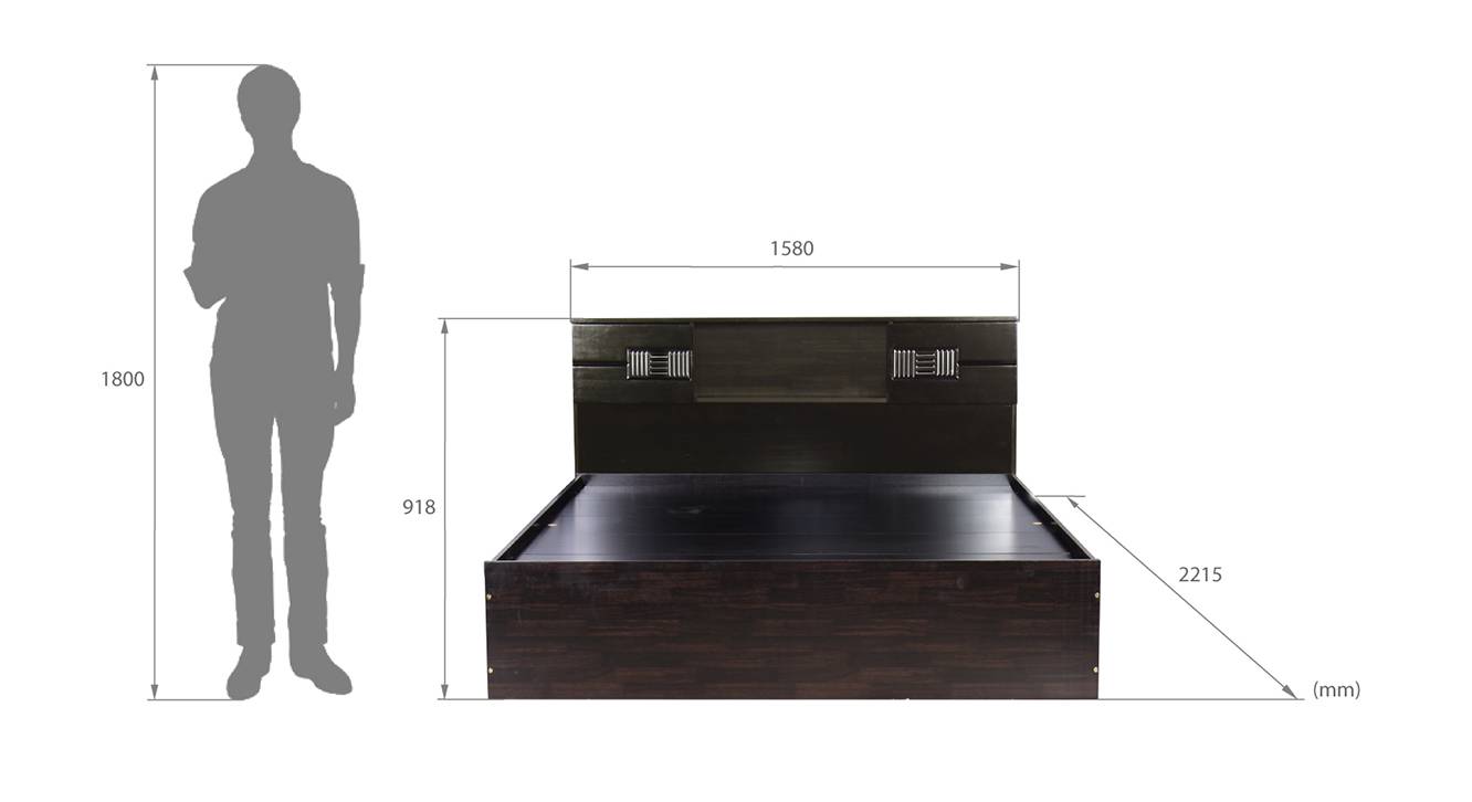 Antioco storage bed wenge color melamine finish 6
