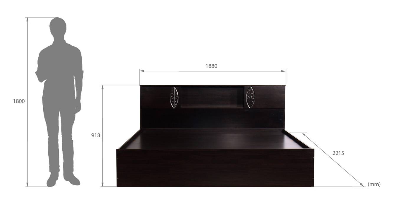 Banaba storage bed wenge color melamine finish 6