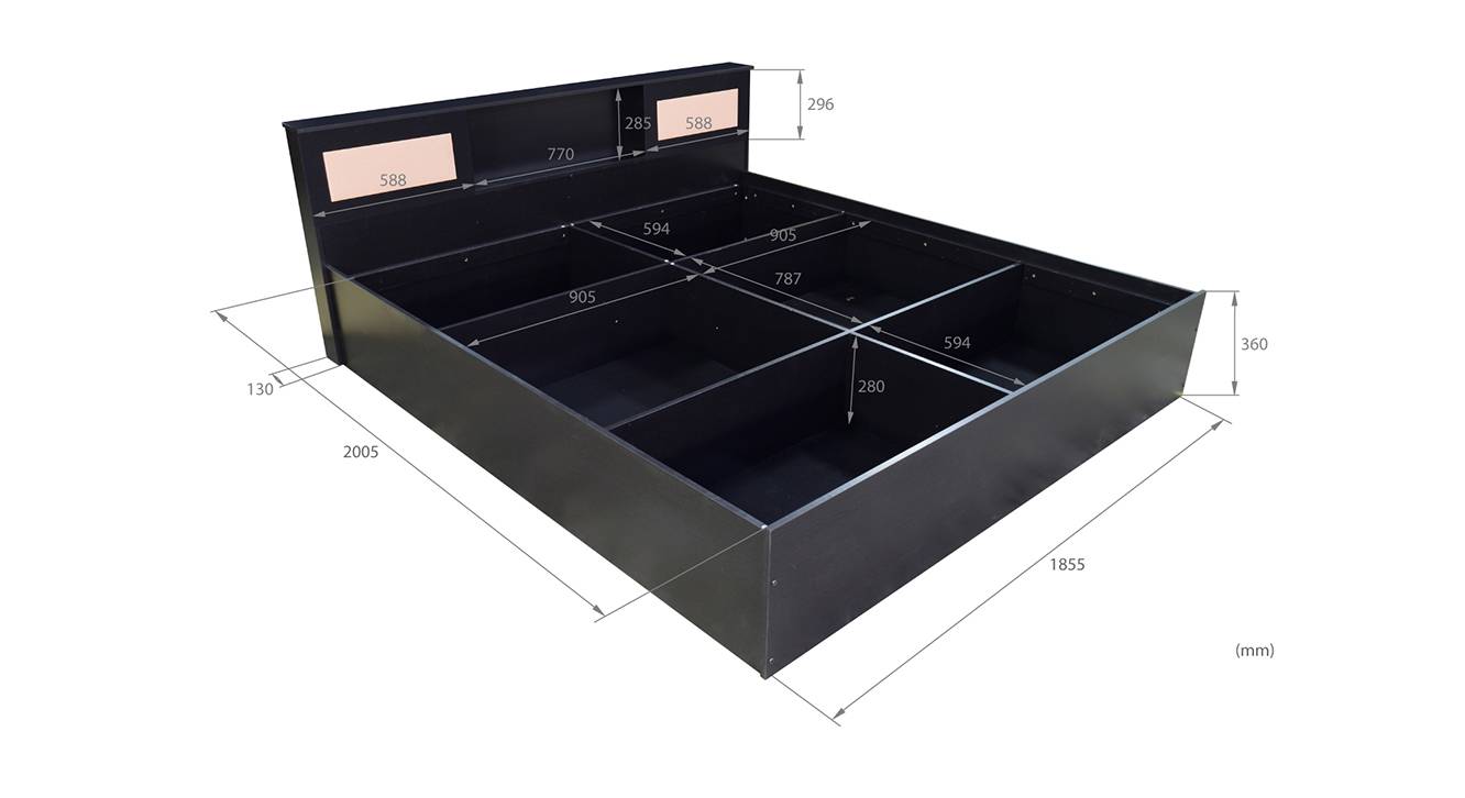 Aran storage bed wenge color laminate finish 7