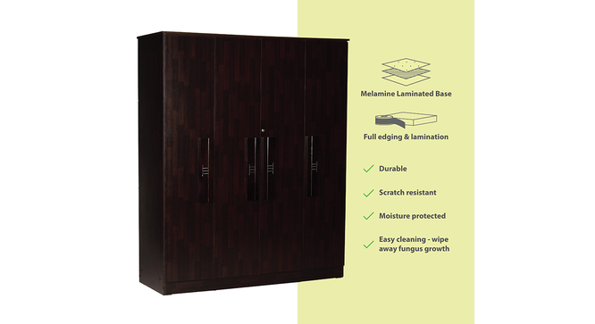 Carmen 4 door Wardrobe (Melamine Finish, Wenge) by Urban Ladder - Cross View Design 1 - 371554