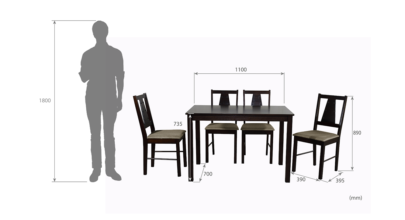 Brittany 4 seater dining set wenge color veneer finish 6
