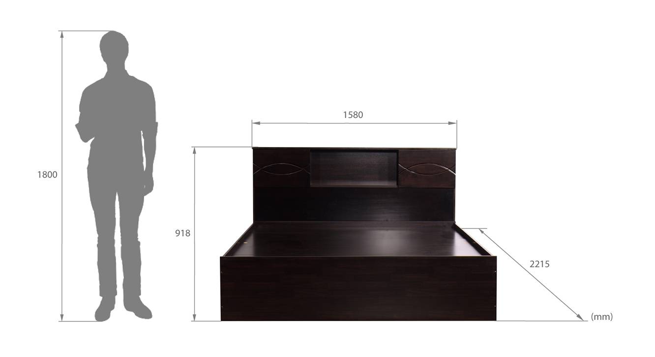 Bonin storage bed wenge color melamine finish 6