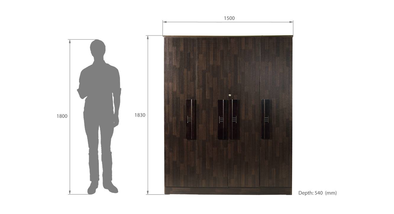 Carmen 4 door wardrobe wenge color melamine finish 6