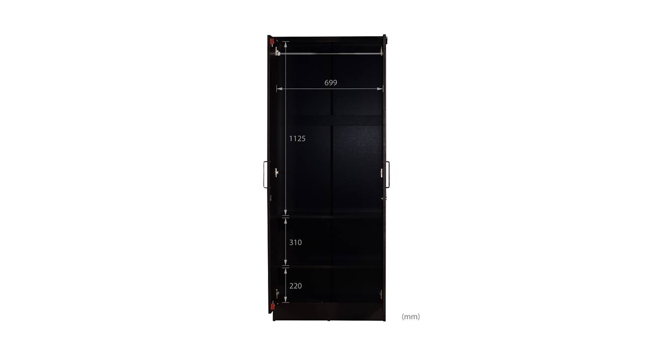 Camryn 2 door wardrobe wenge color laminate finish 7