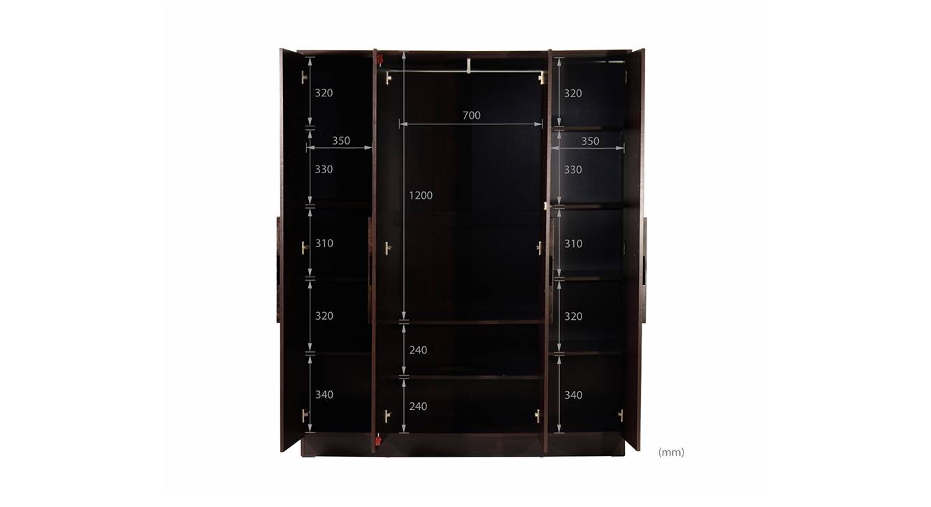 Carmen 4 door wardrobe wenge color melamine finish 7