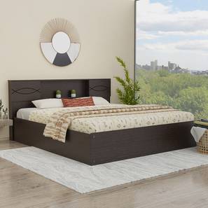 King Size Bed Design Daito Storage Bed (King Bed Size, Melamine Finish)