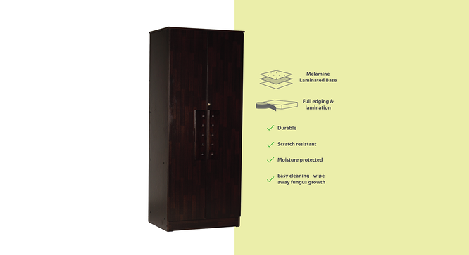 Daniella 2 door Wardrobe (Melamine Finish, Wenge) by Urban Ladder - Cross View Design 1 - 371638