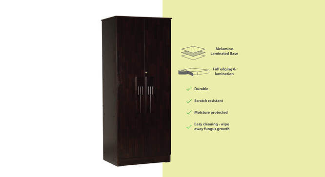 Colene 2 door Wardrobe (Melamine Finish, Wenge) by Urban Ladder - Front View Design 1 - 371653