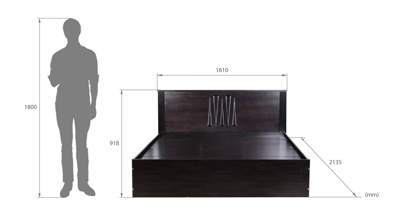 Elba storage bed wenge color melamine finish 6