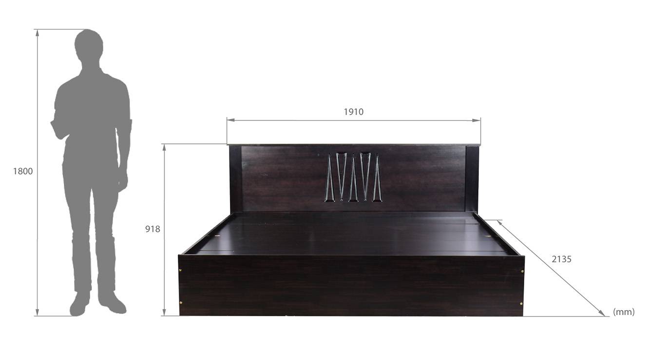 Eolie storage bed wenge color melamine finish 6