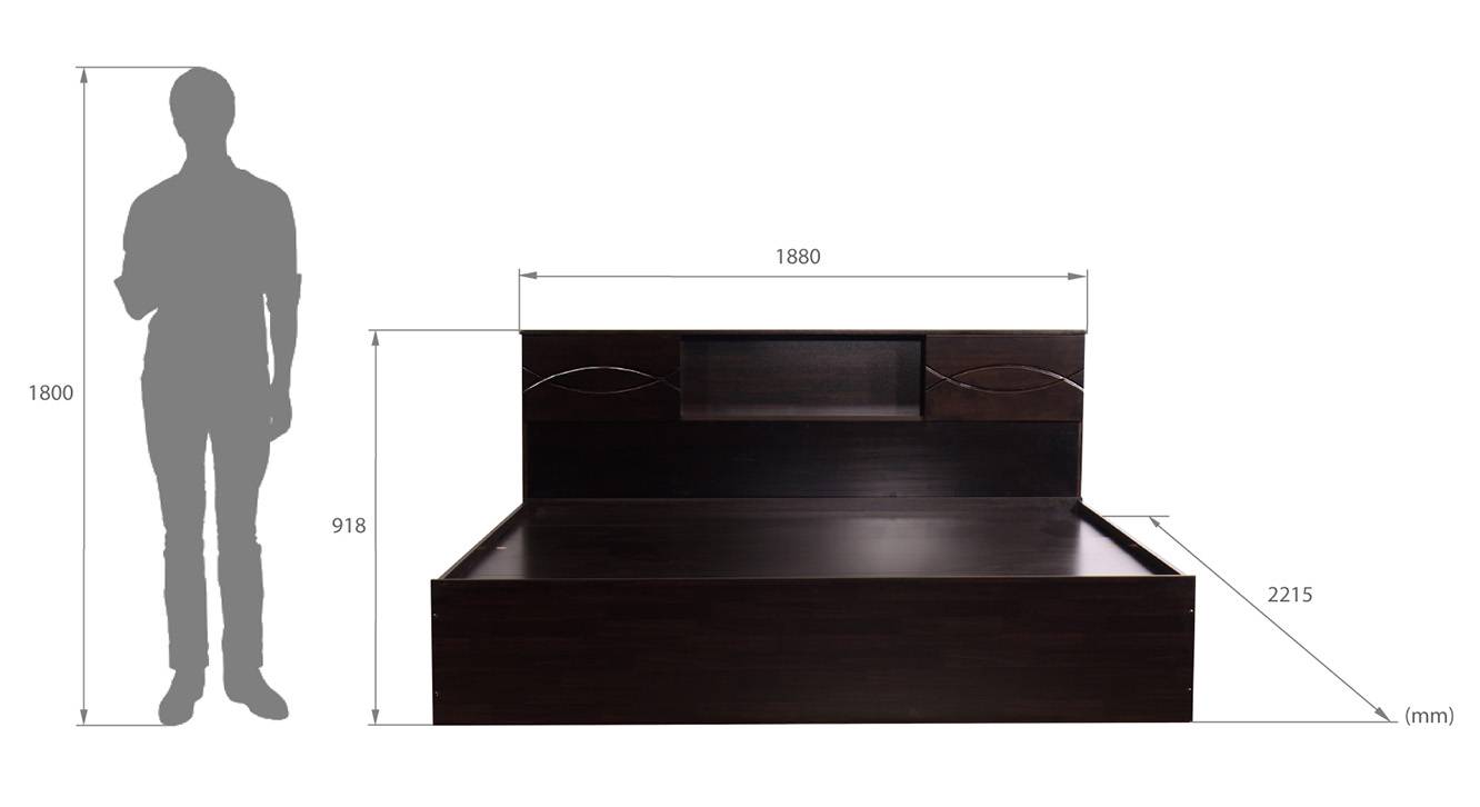 Daito storage bed wenge color melamine finish 6