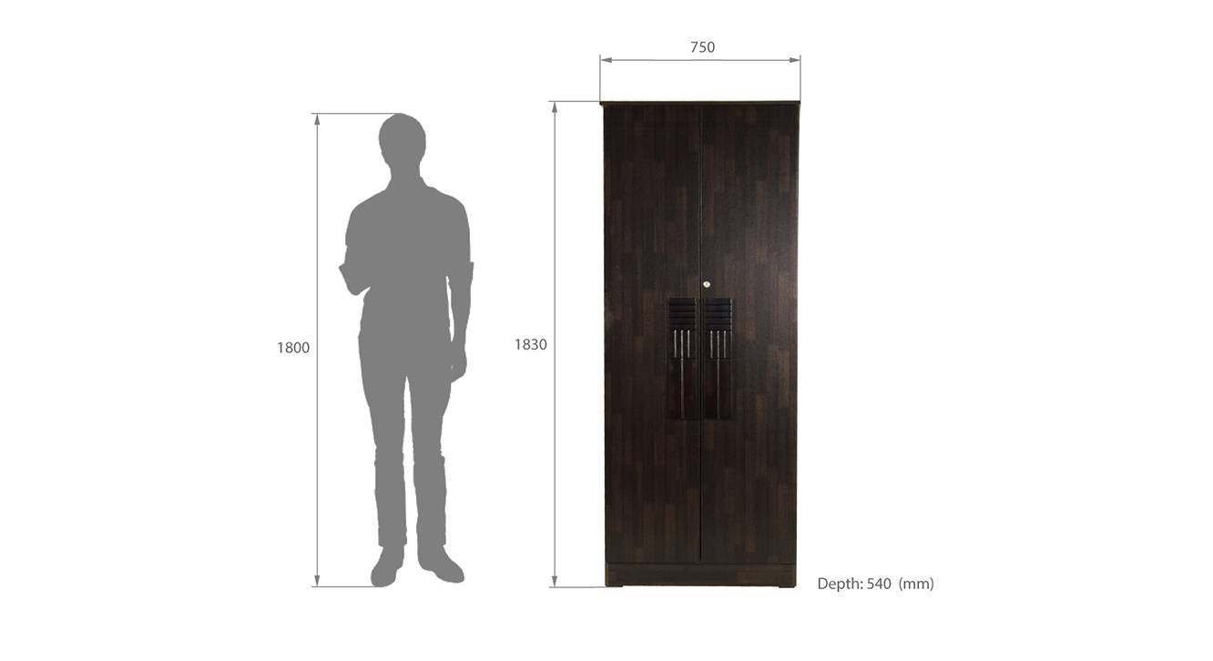 Colene 2 door wardrobe wenge color melamine finish 6