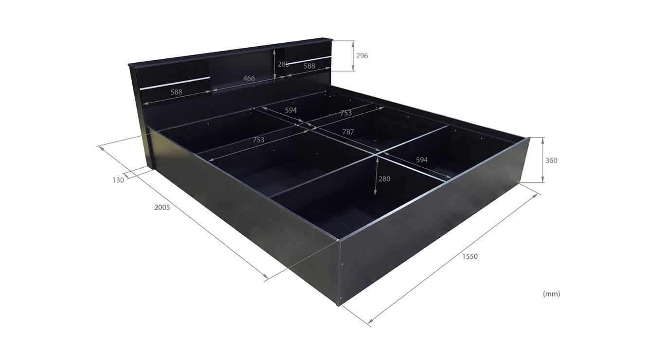 Clare storage bed wenge color laminate finish 7