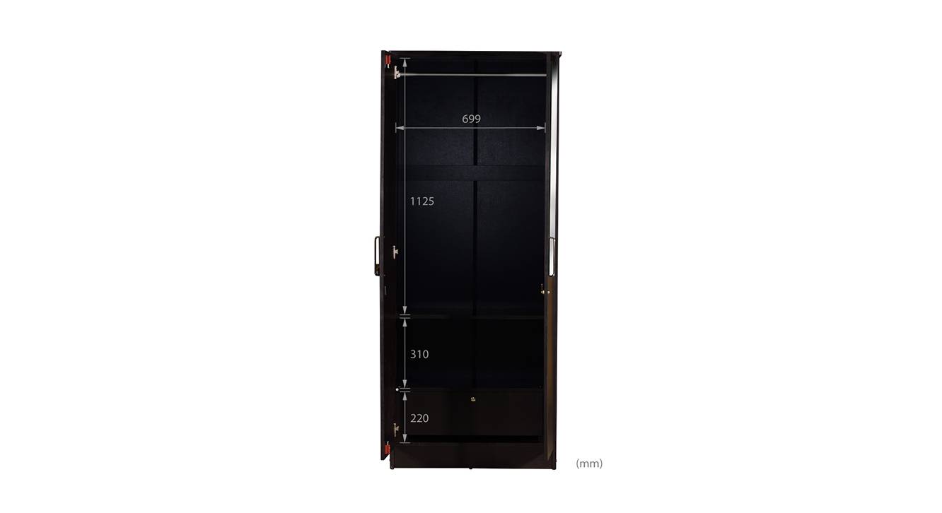 Cassidy 2 door wardrobe with mirror wenge color laminate finish 7