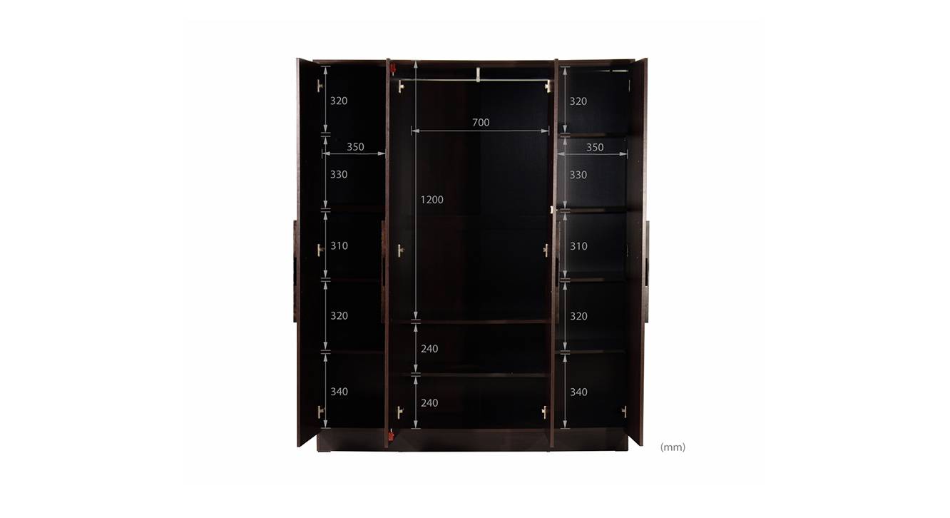 Daphne 4 door wardrobe wenge color melamine finish 7