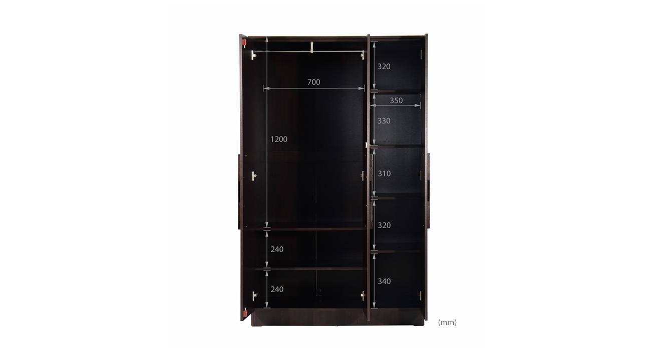 Charli 3 door wardrobe wenge color melamine finish 7
