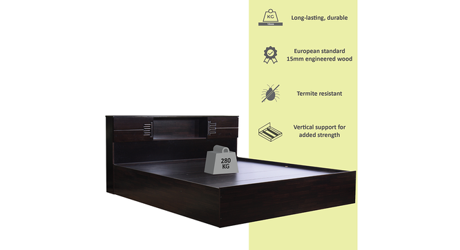 Hokkaido Storage Bed (King Bed Size, Melamine Finish) by Urban Ladder - Cross View Design 1 - 371901