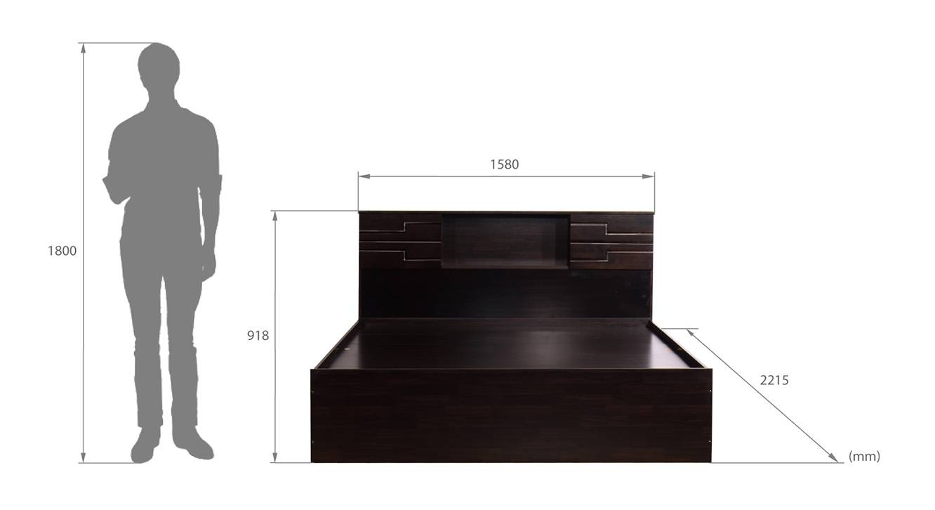 Honshu storage bed wenge color melamine finish 6
