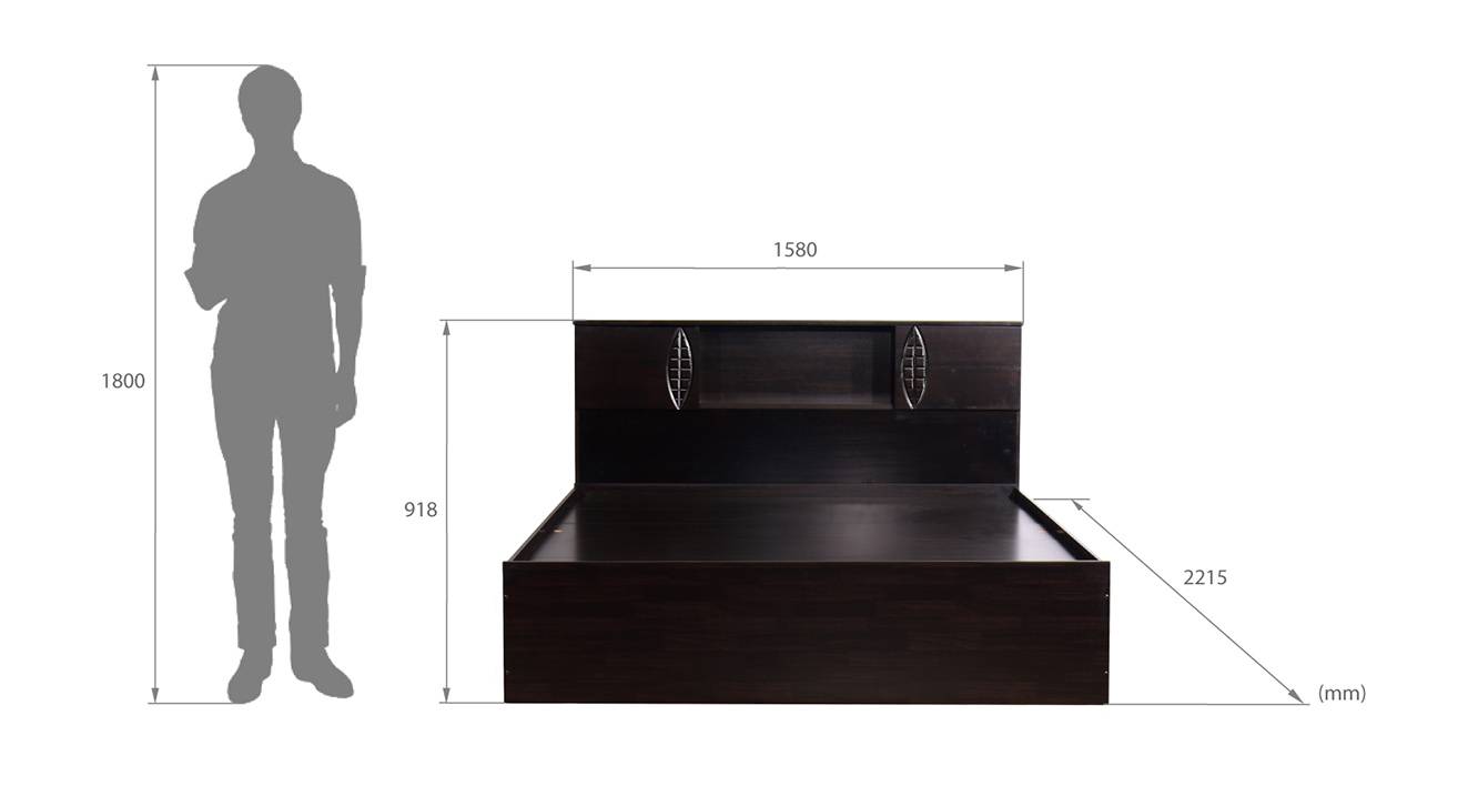 Gilbert storage bed wenge color melamine finish 6
