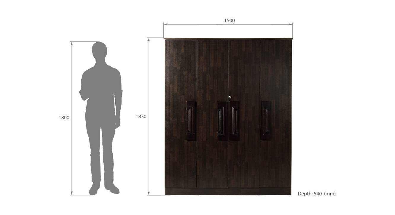 Helen 4 door wardrobe wenge color melamine finish 6