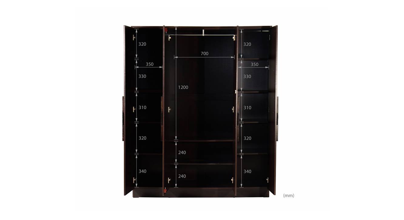 Helen 4 door wardrobe wenge color melamine finish 7