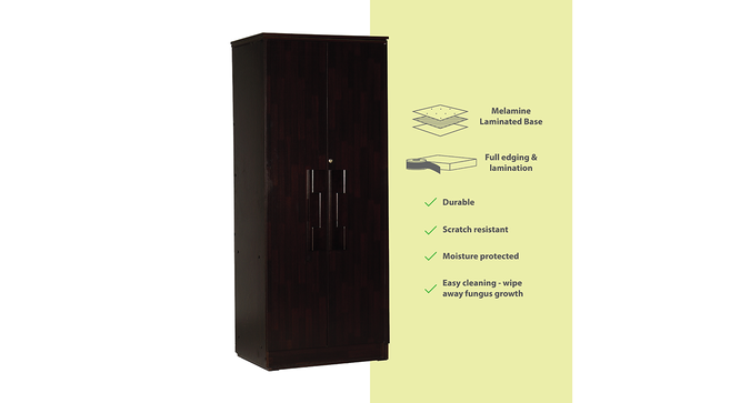 Jacinta 2 door Wardrobe (Melamine Finish, Wenge) by Urban Ladder - Cross View Design 1 - 372048