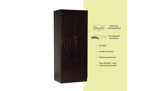 Jaime 2 door Wardrobe (Melamine Finish, Wenge) by Urban Ladder - Cross View Design 1 - 372049