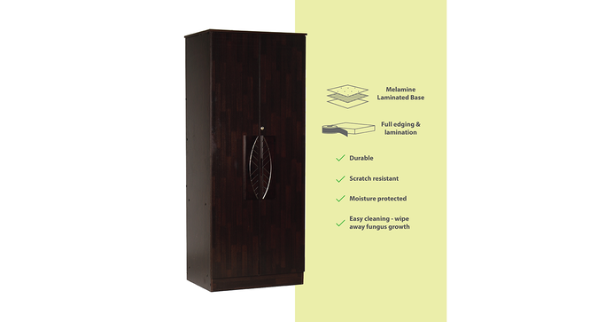 Jennifer 2 door Wardrobe (Melamine Finish, Wenge) by Urban Ladder - Cross View Design 1 - 372050