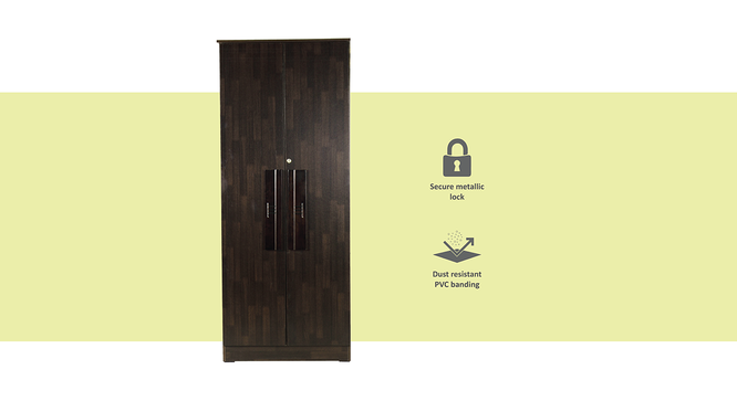Jaime 2 door Wardrobe (Melamine Finish, Wenge) by Urban Ladder - Front View Design 1 - 372061