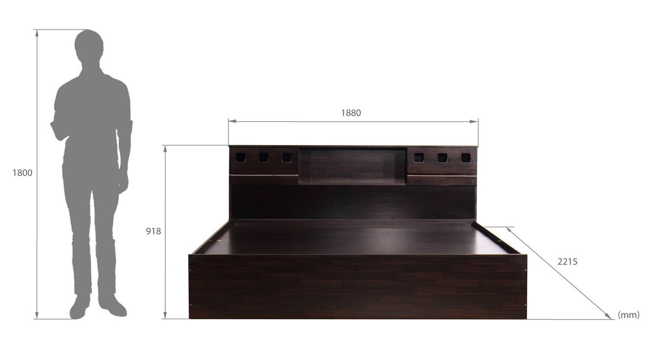 Izu storage bed wenge color melamine finish 6