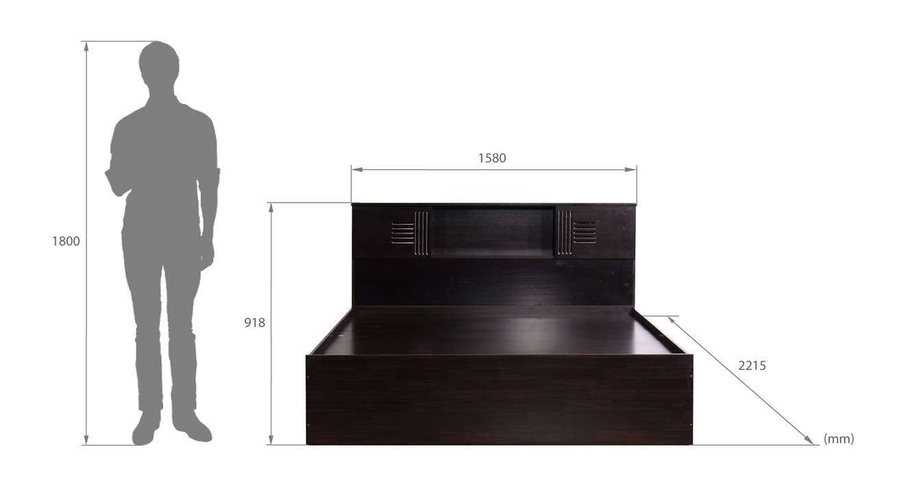 Kyushu storage bed wenge color melamine finish 6