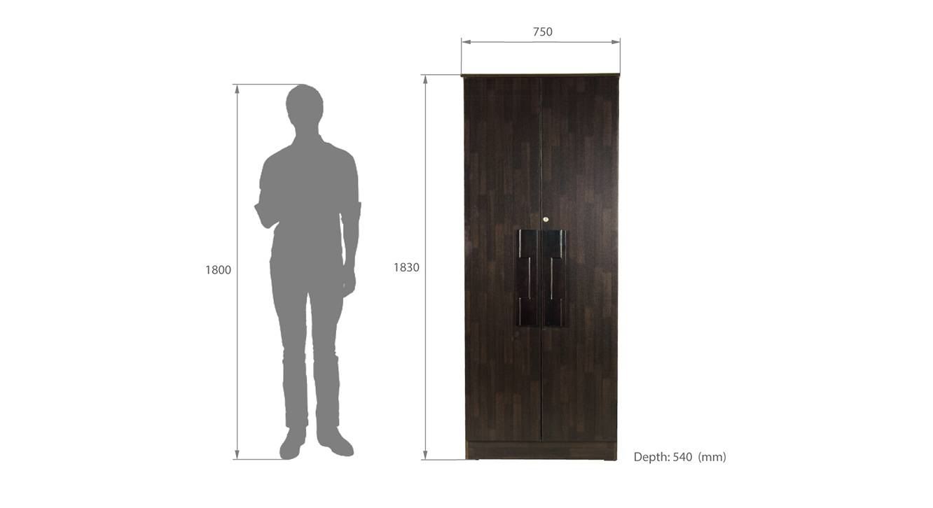 Jacinta 2 door wardrobe wenge color melamine finish 6