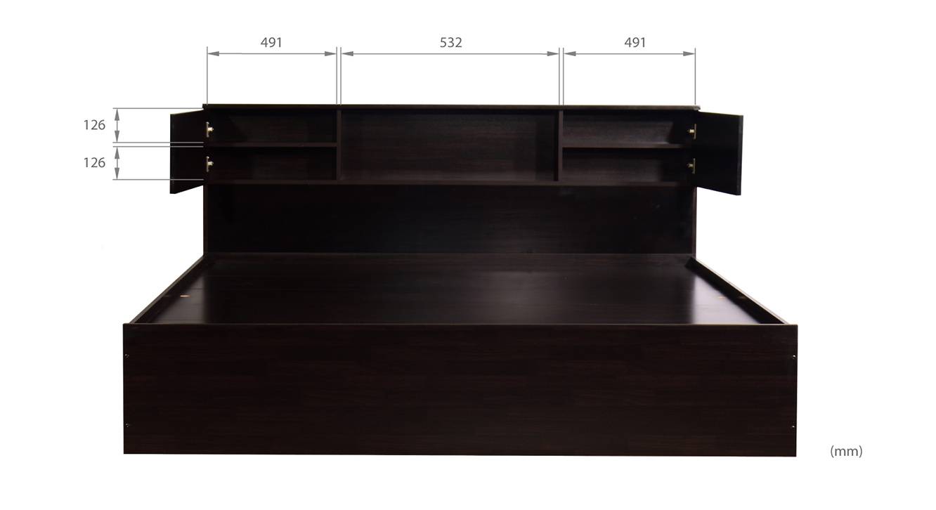Itsuku storage bed wenge color melamine finish 7