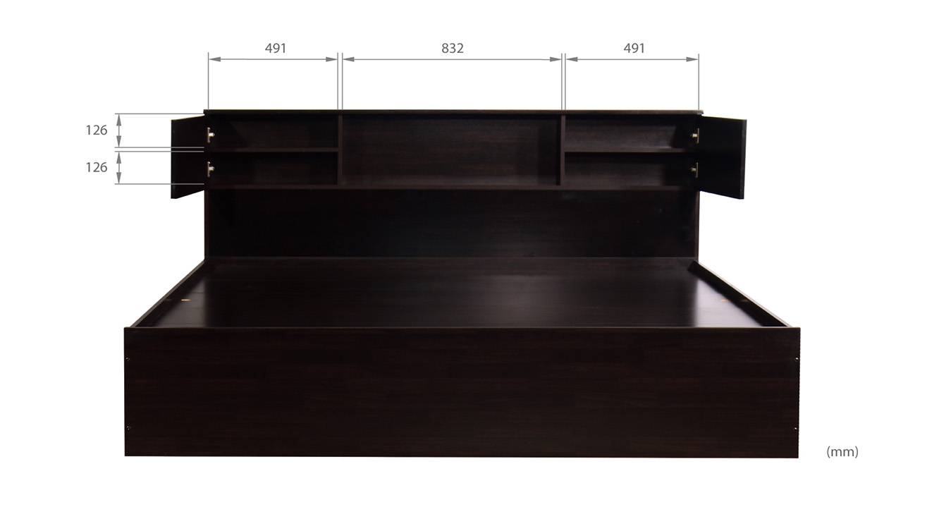 Izu storage bed wenge color melamine finish 7