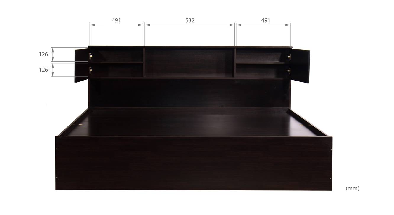 Kyushu storage bed wenge color melamine finish 7