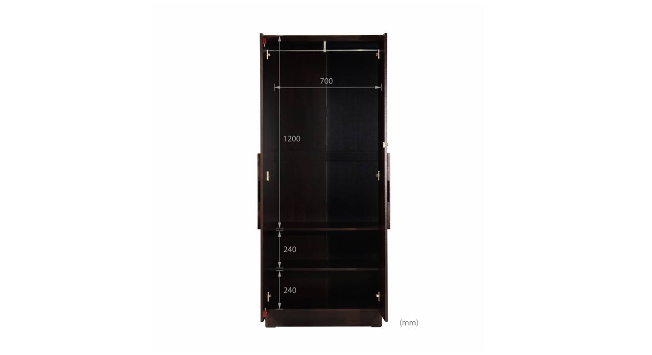 Jacinta 2 door wardrobe wenge color melamine finish 7
